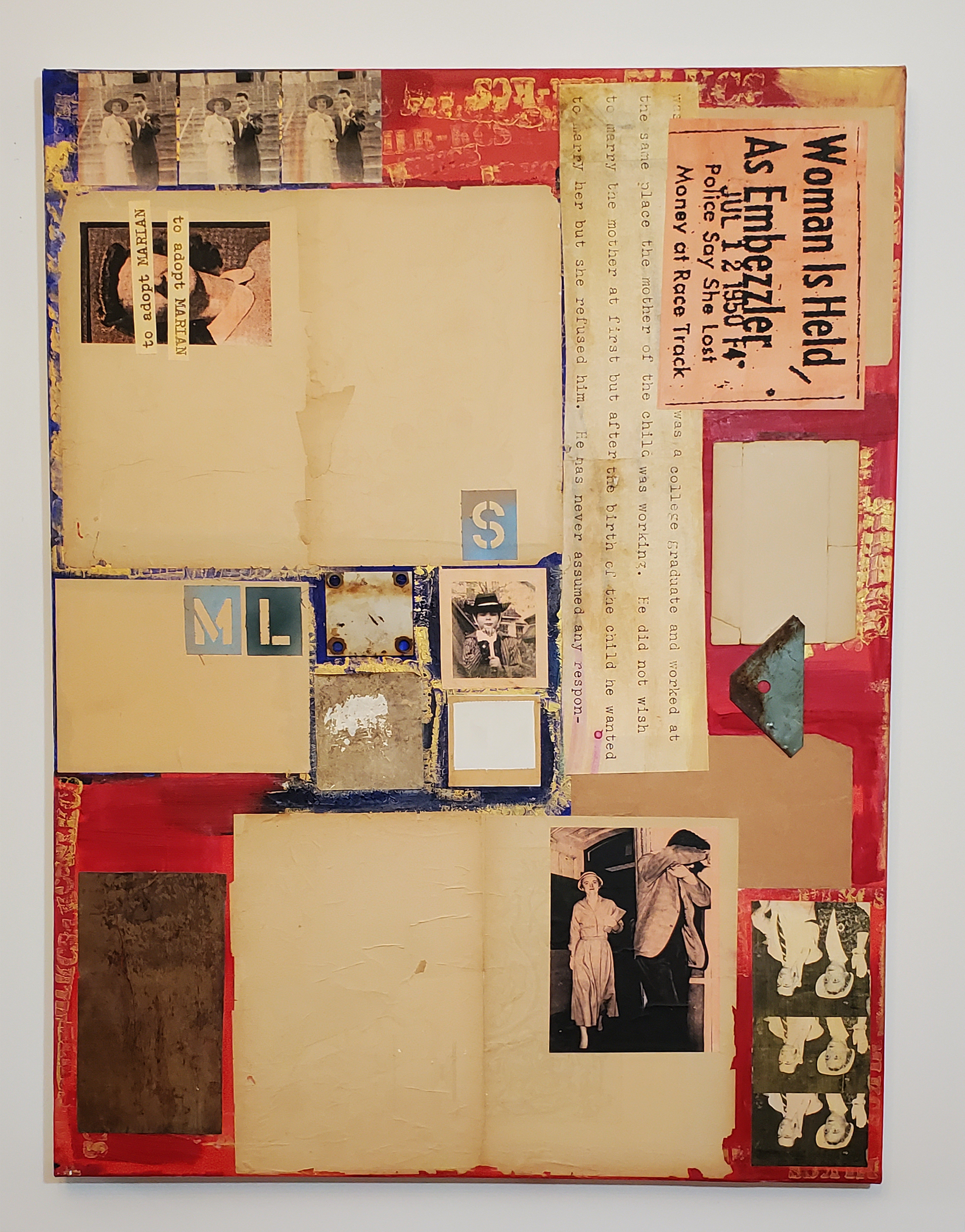 A collage of various papers and pictures.